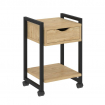 Loft Тумба на колесных опорах с ящ. и полкой VR.L-T1.K Тиквуд Светлый/Металл Черный 500*460*767