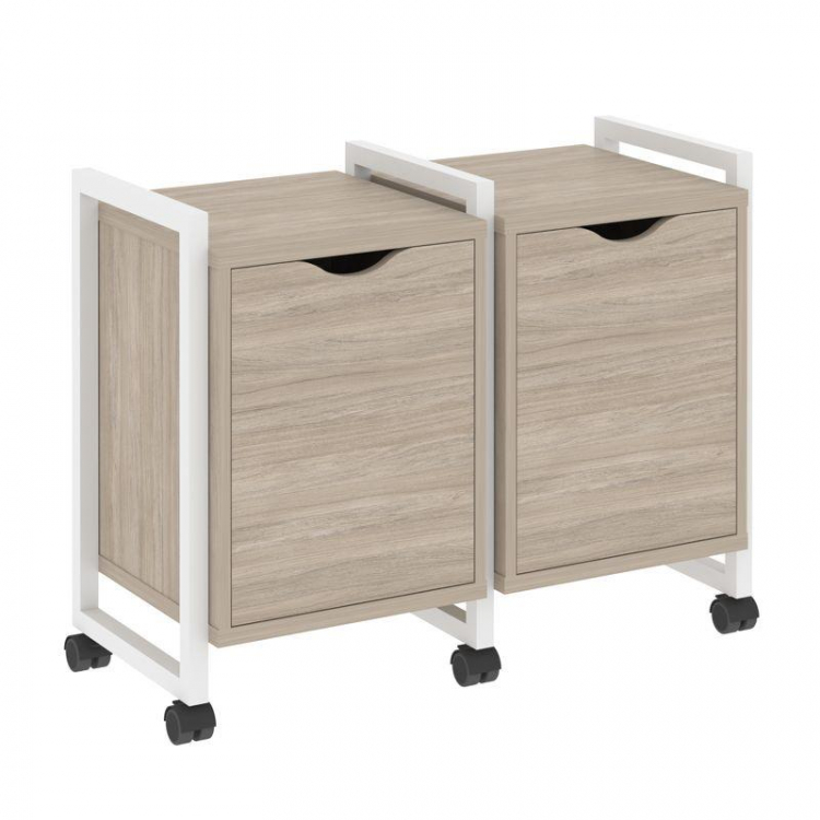 Loft Тумба на колесных опорах VR.L-TN-2.K Дуб Аттик/Металл Белый 970*460*767