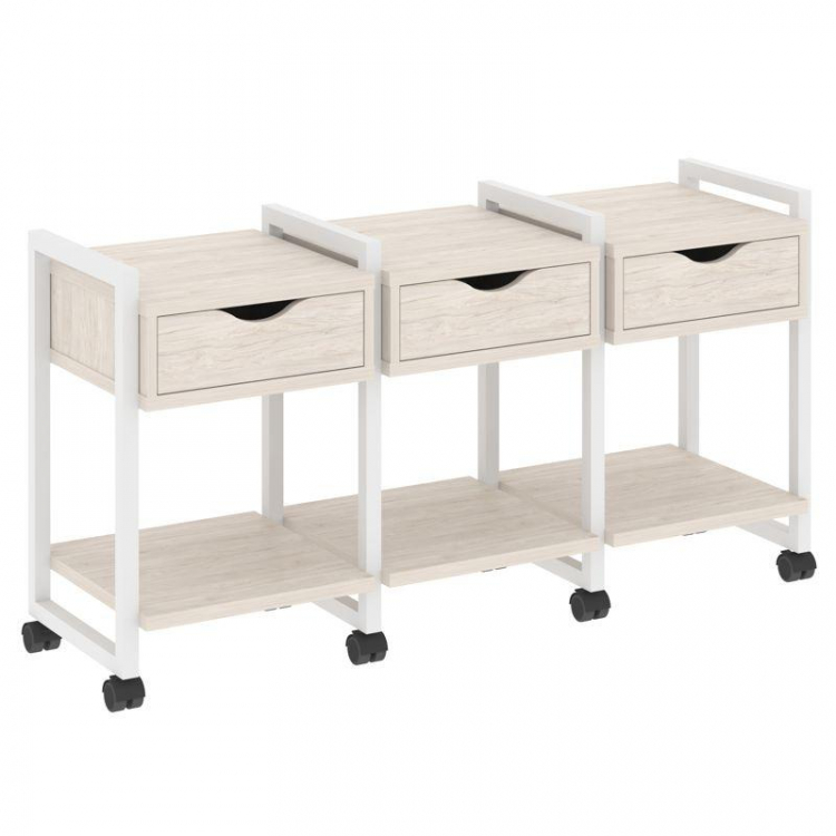 Loft Тумба на колесных опорах VR.L-TN-4.K Денвер Светлый/Металл Белый 1440*460*767