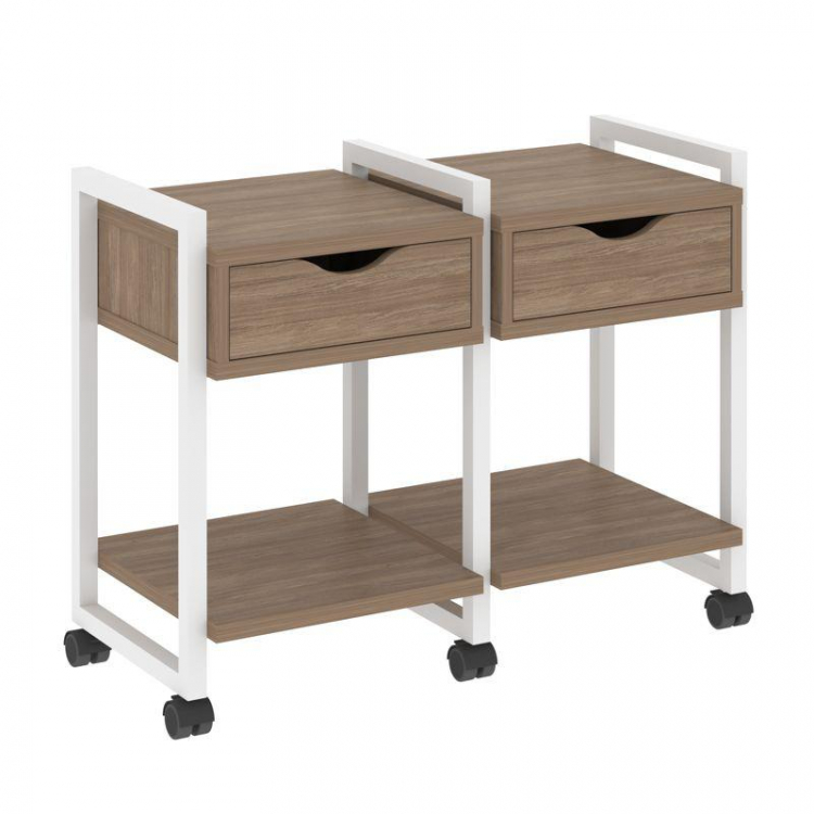 Loft Тумба на колесных опорах VR.L-TN-1.K Дуб Аризона/Металл Белый 970*460*767