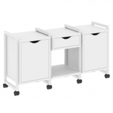 Loft Тумба на колесных опорах VR.L-TN-7.K Белый Бриллиант/Металл Белый 1440*460*767