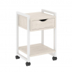 Loft Тумба на колесных опорах с ящ. и полкой VR.L-T1.K Денвер Светлый/Металл Белый 500*460*767