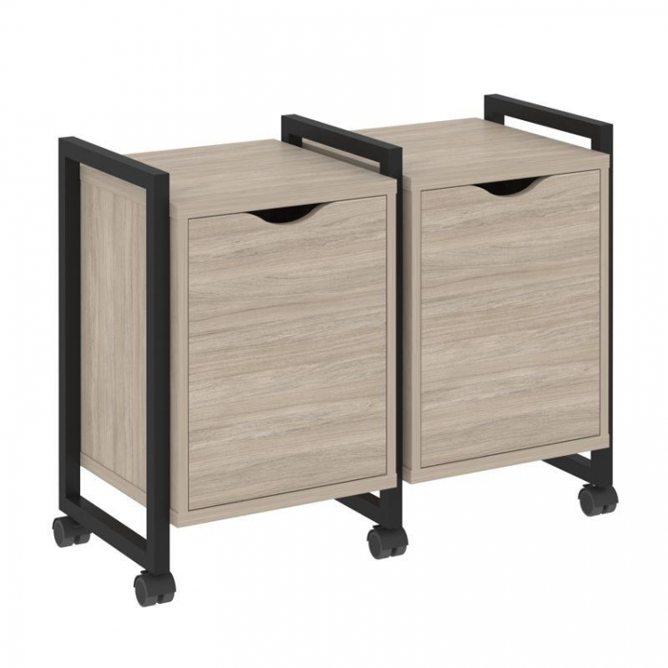 Loft Тумба на колесных опорах VR.L-TN-2.K Дуб Аттик/Металл Черный 970*460*767