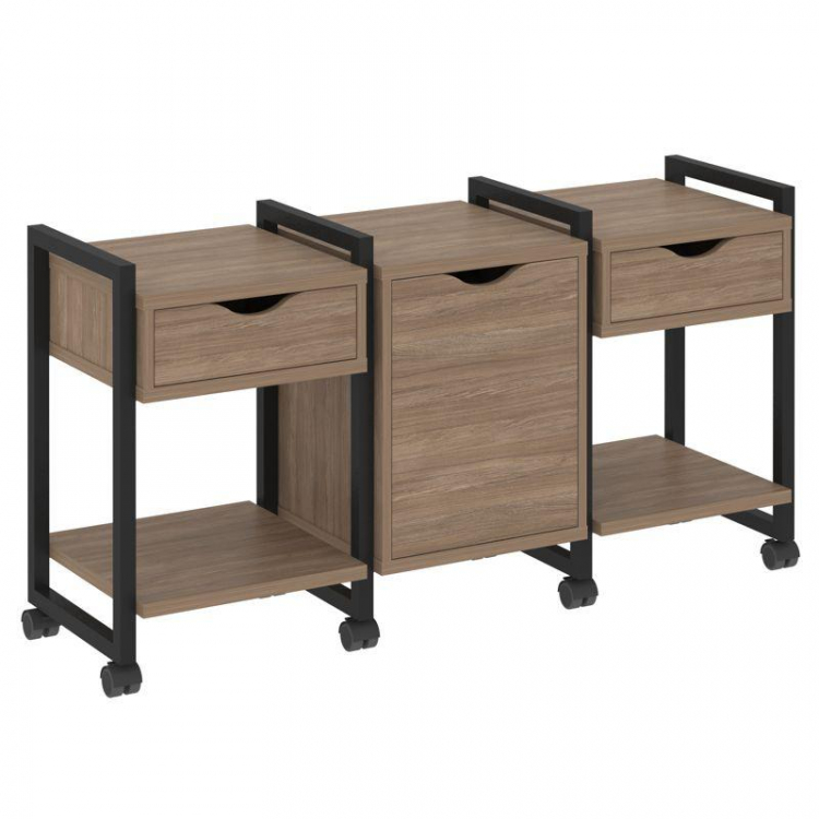 Loft Тумба на колесных опорах VR.L-TN-6.K Дуб Аризона/Металл Черный 1440*460*767