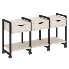 Loft Тумба на колесных опорах VR.L-TN-4.K Денвер Светлый/Металл Черный 1440*460*767