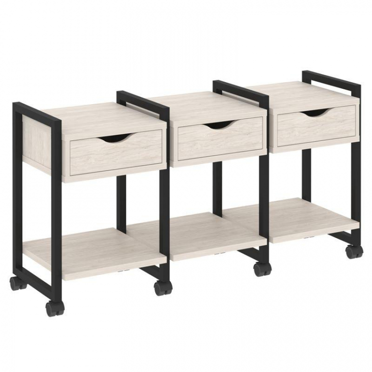 Loft Тумба на колесных опорах VR.L-TN-4.K Денвер Светлый/Металл Черный 1440*460*767