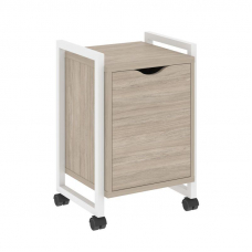 Loft Тумба на колесных опорах+фасад VR.L-T2.K Дуб Аттик/Металл Белый 500*460*767