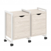 Loft Тумба на колесных опорах VR.L-TN-2.K Денвер Светлый/Металл Белый 970*460*767