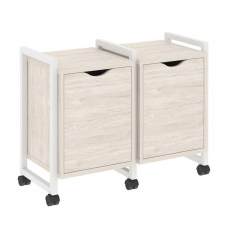 Loft Тумба на колесных опорах VR.L-TN-2.K Денвер Светлый/Металл Белый 970*460*767