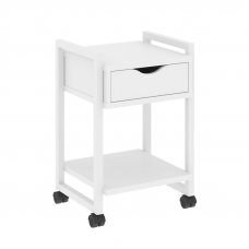 Loft Тумба на колесных опорах с ящ. и полкой VR.L-T1.K Белый Бриллиант/Металл Белый 500*460*767