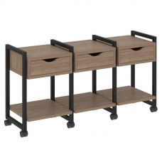 Loft Тумба на колесных опорах VR.L-TN-4.K Дуб Аризона/Металл Черный 1440*460*767