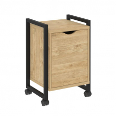 Loft Тумба на колесных опорах+фасад VR.L-T2.K Тиквуд Светлый/Металл Черный 500*460*767