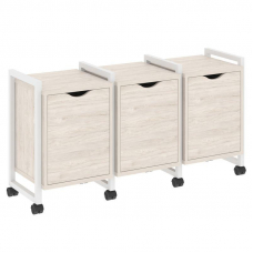 Loft Тумба на колесных опорах VR.L-TN-5.K Денвер Светлый/Металл Белый 1440*460*767