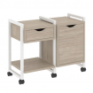 Loft Тумба на колесных опорах VR.L-TN-3.K Дуб Аттик/Металл Белый 970*460*767