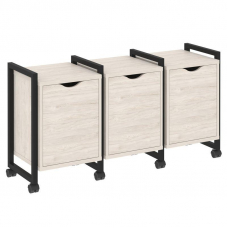 Loft Тумба на колесных опорах VR.L-TN-5.K Денвер Светлый/Металл Черный 1440*460*767