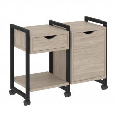 Loft Тумба на колесных опорах VR.L-TN-3.K Дуб Аттик/Металл Черный 970*460*767