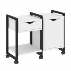 Loft Тумба на колесных опорах VR.L-TN-3.K Белый Бриллиант/Металл Черный 970*460*767