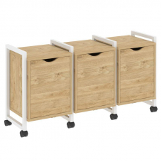 Loft Тумба на колесных опорах VR.L-TN-5.K Тиквуд Светлый/Металл Белый 1440*460*767