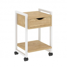 Loft Тумба на колесных опорах с ящ. и полкой VR.L-T1.K Тиквуд Светлый/Металл Белый 500*460*767