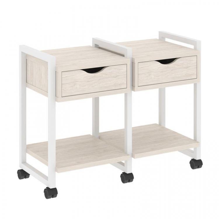 Loft Тумба на колесных опорах VR.L-TN-1.K Денвер Светлый/Металл Белый 970*460*767