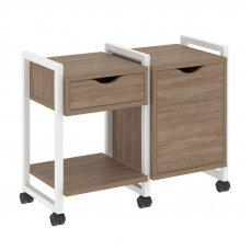 Loft Тумба на колесных опорах VR.L-TN-3.K Дуб Аризона/Металл Белый 970*460*767