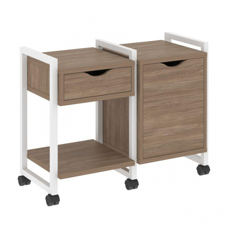 Loft Тумба на колесных опорах VR.L-TN-3.K Дуб Аризона/Металл Белый 970*460*767