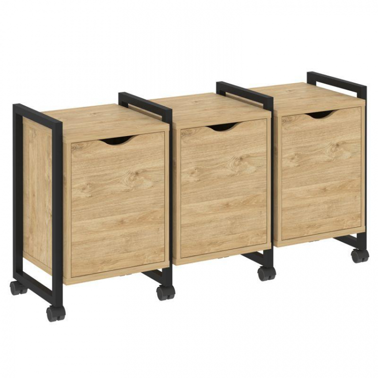 Loft Тумба на колесных опорах VR.L-TN-5.K Тиквуд Светлый/Металл Черный 1440*460*767