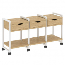 Loft Тумба на колесных опорах VR.L-TN-4.K Тиквуд Светлый/Металл Белый 1440*460*767