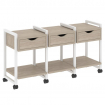 Loft Тумба на колесных опорах VR.L-TN-4.K Дуб Аттик/Металл Белый 1440*460*767