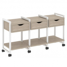 Loft Тумба на колесных опорах VR.L-TN-4.K Дуб Аттик/Металл Белый 1440*460*767