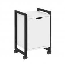 Loft Тумба на колесных опорах+фасад VR.L-T2.K Белый Бриллиант/Металл Черный 500*460*767