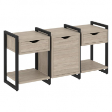 Loft Тумба на регулируемых опорах VR.L-TN-6.O Дуб Аттик/Металл Черный 1440*460*719