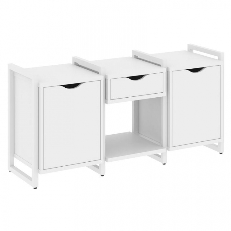 Loft Тумба на регулируемых опорах VR.L-TN-7.O Белый Бриллиант/Металл Белый 1440*460*719