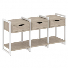 Loft Тумба на регулируемых опорах VR.L-TN-4.O Дуб Аттик/Металл Белый 1440*460*719