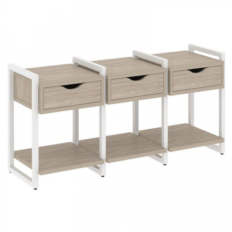 Loft Тумба на регулируемых опорах VR.L-TN-4.O Дуб Аттик/Металл Белый 1440*460*719