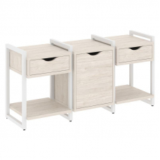 Loft Тумба на регулируемых опорах VR.L-TN-6.O Денвер Светлый/Металл Белый 1440*460*719