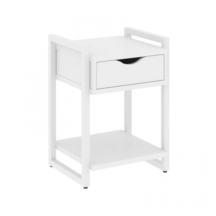 Loft Тумба на регулируемых опорах с ящ. и полкой VR.L-T1.O Белый Бриллиант/Металл Белый 500*460*719