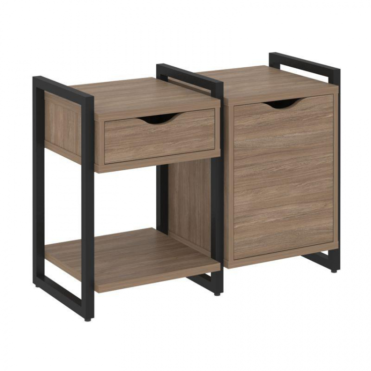 Loft Тумба на регулируемых опорах VR.L-TN-3.O Дуб Аризона/Металл Черный 970*460*719