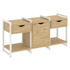 Loft Тумба на регулируемых опорах VR.L-TN-6.O Тиквуд Светлый/Металл Белый 1440*460*719