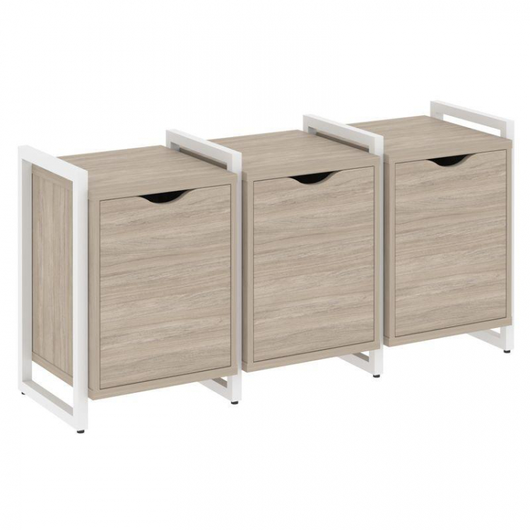 Loft Тумба на регулируемых опорах VR.L-TN-5.O Дуб Аттик/Металл Белый 1440*460*719