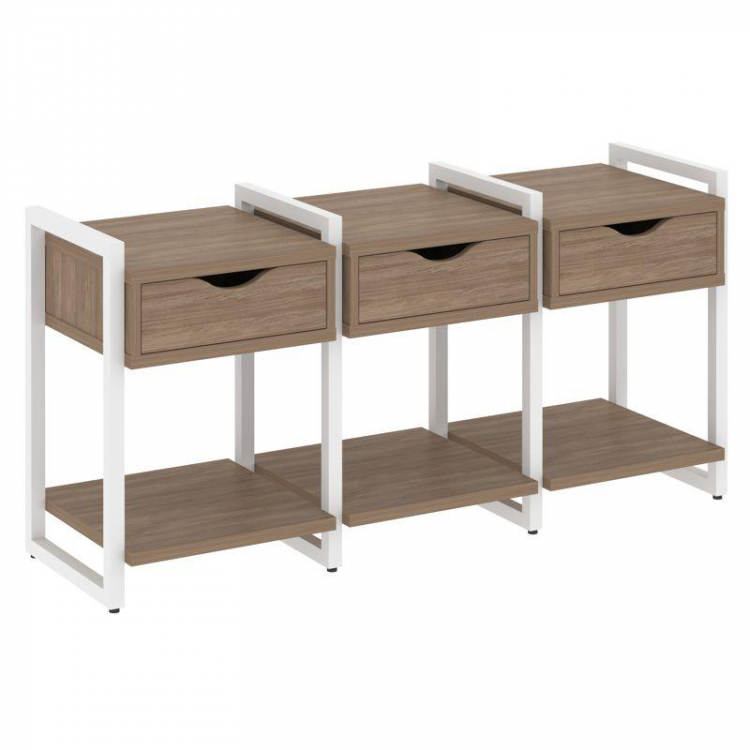 Loft Тумба на регулируемых опорах VR.L-TN-4.O Дуб Аризона/Металл Белый 1440*460*719