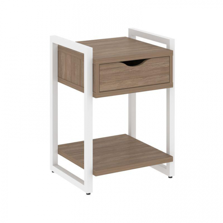Loft Тумба на регулируемых опорах с ящ. и полкой VR.L-T1.O Дуб Аризона/Металл Белый 500*460*719