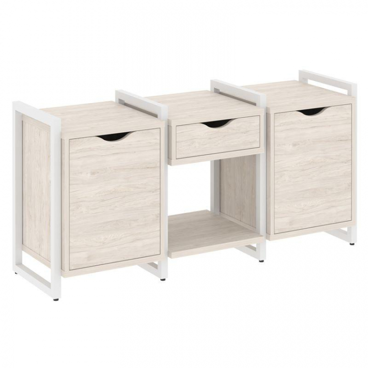 Loft Тумба на регулируемых опорах VR.L-TN-7.O Денвер Светлый/Металл Белый 1440*460*719