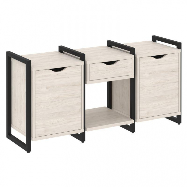 Loft Тумба на регулируемых опорах VR.L-TN-7.O Денвер Светлый/Металл Черный 1440*460*719