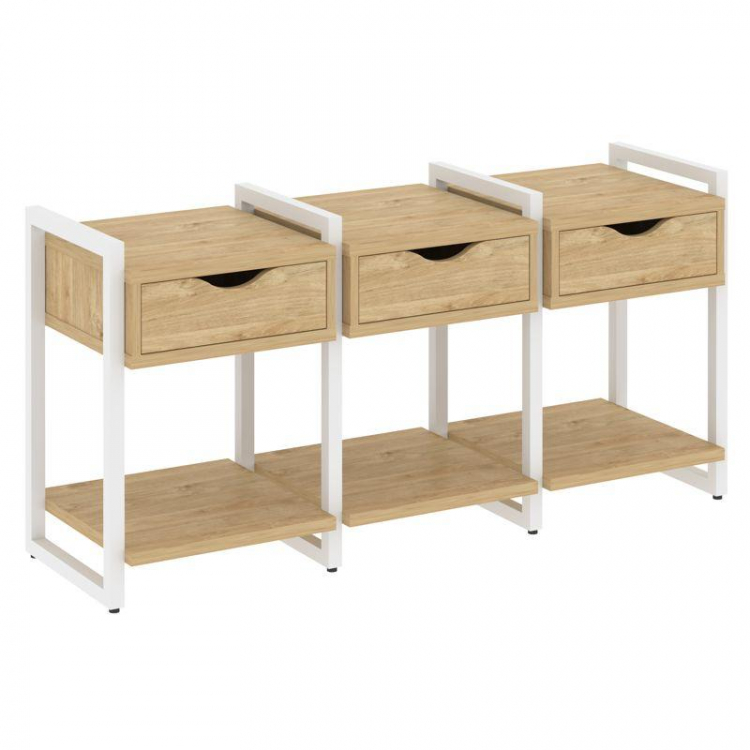 Loft Тумба на регулируемых опорах VR.L-TN-4.O Тиквуд Светлый/Металл Белый 1440*460*719