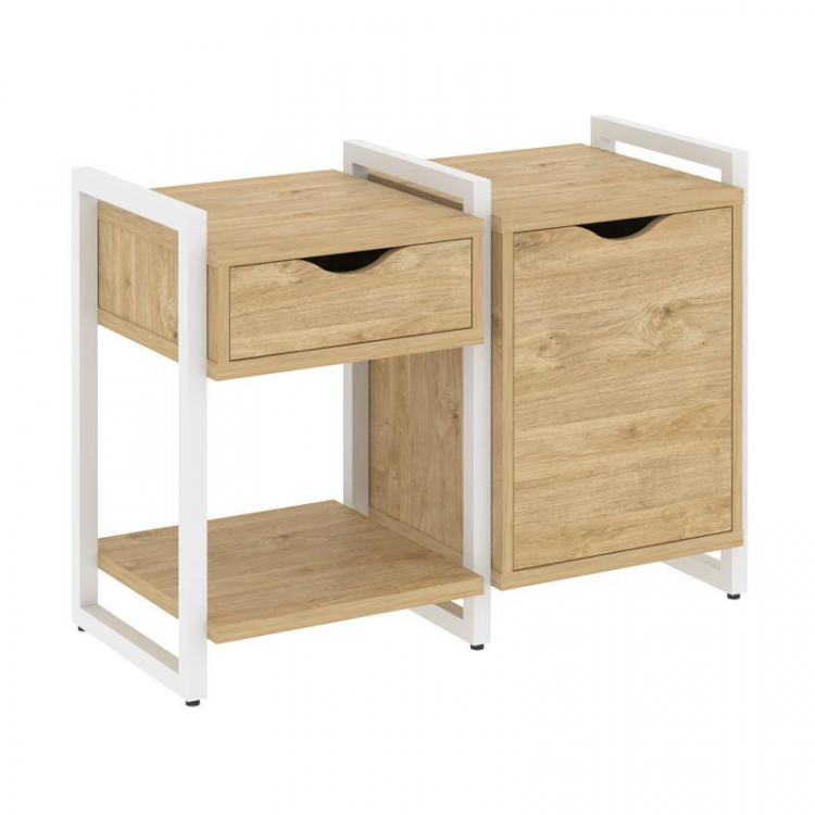 Loft Тумба на регулируемых опорах VR.L-TN-3.O Тиквуд Светлый/Металл Белый 970*460*719