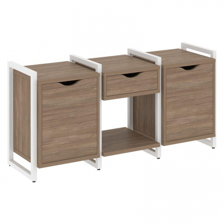 Loft Тумба на регулируемых опорах VR.L-TN-7.O Дуб Аризона/Металл Белый 1440*460*719