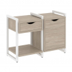 Loft Тумба на регулируемых опорах VR.L-TN-3.O Дуб Аттик/Металл Белый 970*460*719