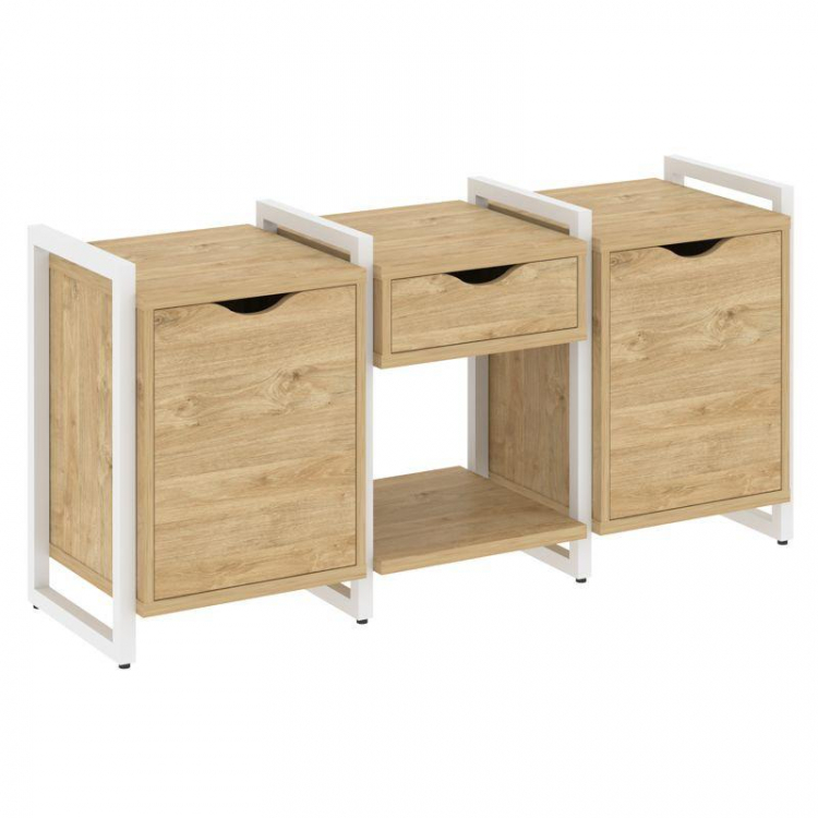 Loft Тумба на регулируемых опорах VR.L-TN-7.O Тиквуд Светлый/Металл Белый 1440*460*719