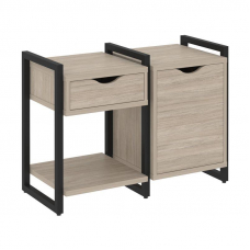 Loft Тумба на регулируемых опорах VR.L-TN-3.O Дуб Аттик/Металл Черный 970*460*719